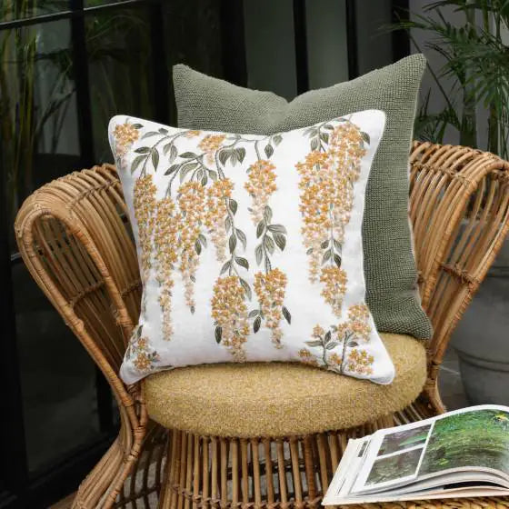 Floral Vine Yellow Cushion Cover