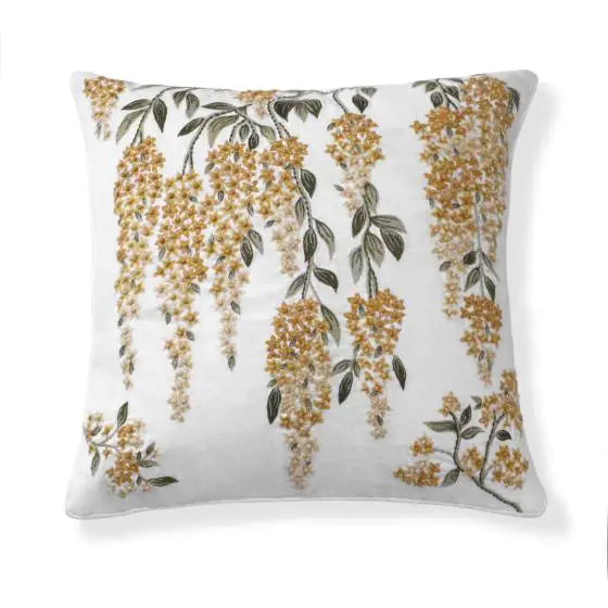 Floral Vine Yellow Cushion Cover