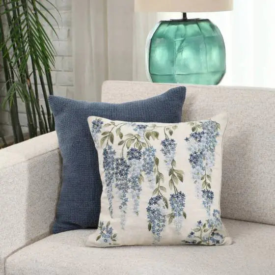 Floral Vine Blue Cushion Cover