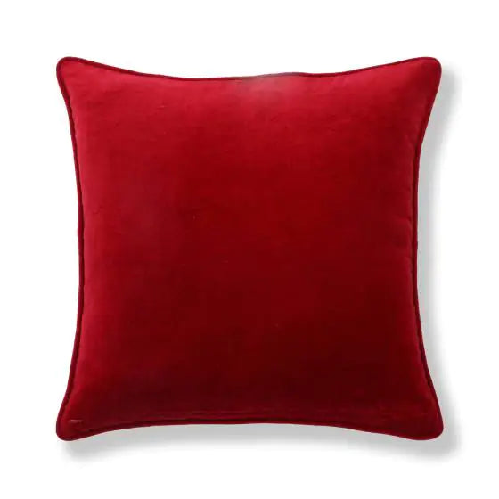 Disty Floral Cotton Red Cushion Cover