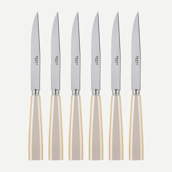 Icône / Set of 6 Steak Knives / Pearl