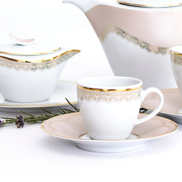 Grace Set for Six Coffee Cups and Saucers